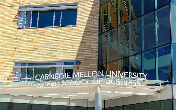 Tepper Quad, the glass-fronted home of the Tepper School of Business on Forbes Avenue