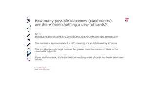52 factorial: a shuffled deck is almost certainly in an order no one has seen
