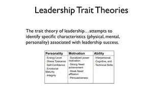 Leadership trait theories: personality, motivation, ability