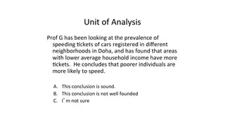 Unit of analysis: do more tickets in poorer Doha neighborhoods mean poorer drivers speed?