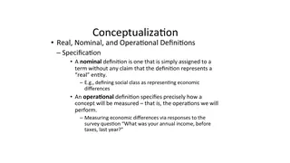 Conceptualization: nominal and operational definitions