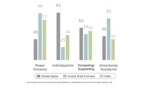 The US, the UAE, and India on Hofstede's dimensions