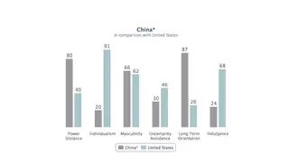 China and the United States on Hofstede's dimensions