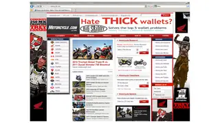 'Hate thick wallets?' on a motorcycle site