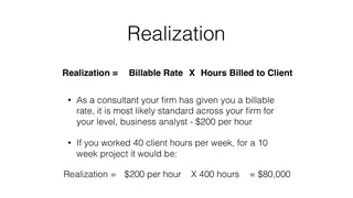 Realization: billable rate times hours billed