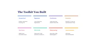 The toolkit built over the semester, from k-means to transformers