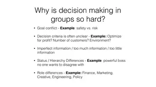 Why group decisions are hard: goal conflict, unclear criteria, status, roles