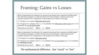 Framing: the same choice described as lives saved or lives lost