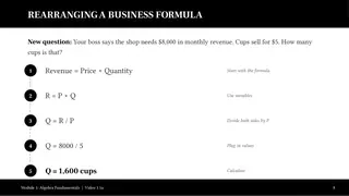 Rearranging Revenue = Price × Quantity to answer the boss's new question