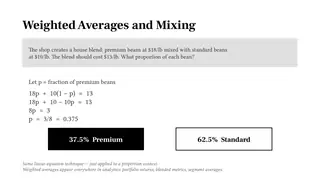 Weighted averages: blending $18 and $10 beans to hit $13 a pound