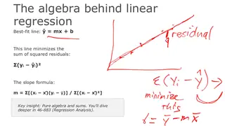 The algebra behind linear regression: slope and intercept from sums