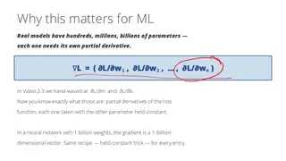 Real models have millions of parameters, each with its own partial derivative