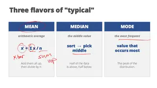 Three flavors of typical: mean, median, mode