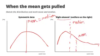 Skewed data pulls the mean away from the median