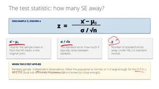The test statistic counts how many standard errors the sample sits from H₀