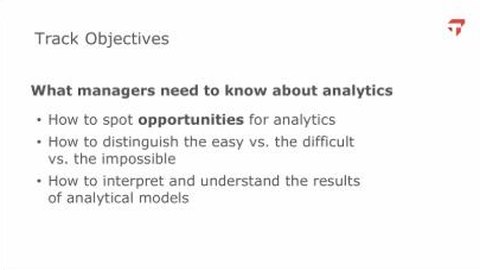 Slide from the Business Analytics track information session: what managers need to know about analytics