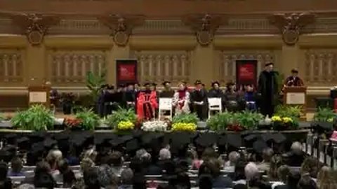The stage at the 2026 Tepper MBA diploma ceremony