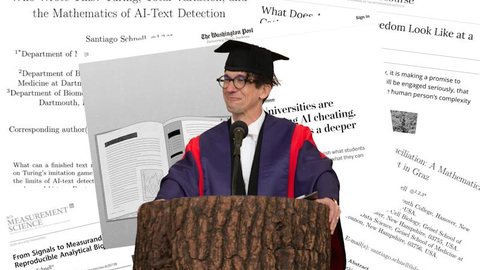 Illustration from The Dartmouth's story on the provost's writing